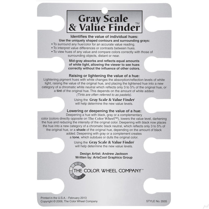 ASW Color Wheel Pocket Guide with Gray Scale Value Finder â€“ for both the amateur and professional artists - Image 5